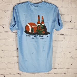 Struttin Cotton Saturday Falling Blue Tee